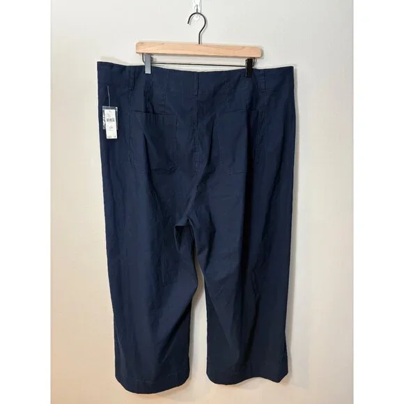 NEW Anthropologie Maeve The Colette Wide-Leg High-Rise Crop Linen Blend Pants - Picture 12 of 13